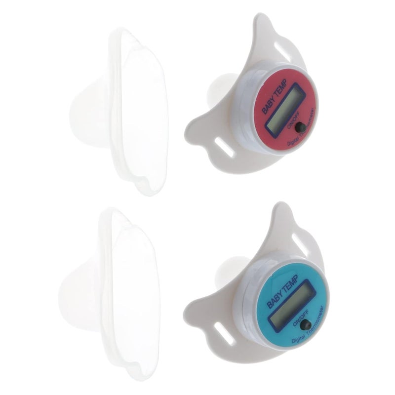 OTGO High Accuracy Thermometer LCD Display Nipple-Shaped Thermometer Pacifier Babies's Heating Fever Monitor Gauge Pink/Blue Digital Thermometer for Baby Oral Mouth Temperature Measuring Pink/Blue Nipple - Image 2
